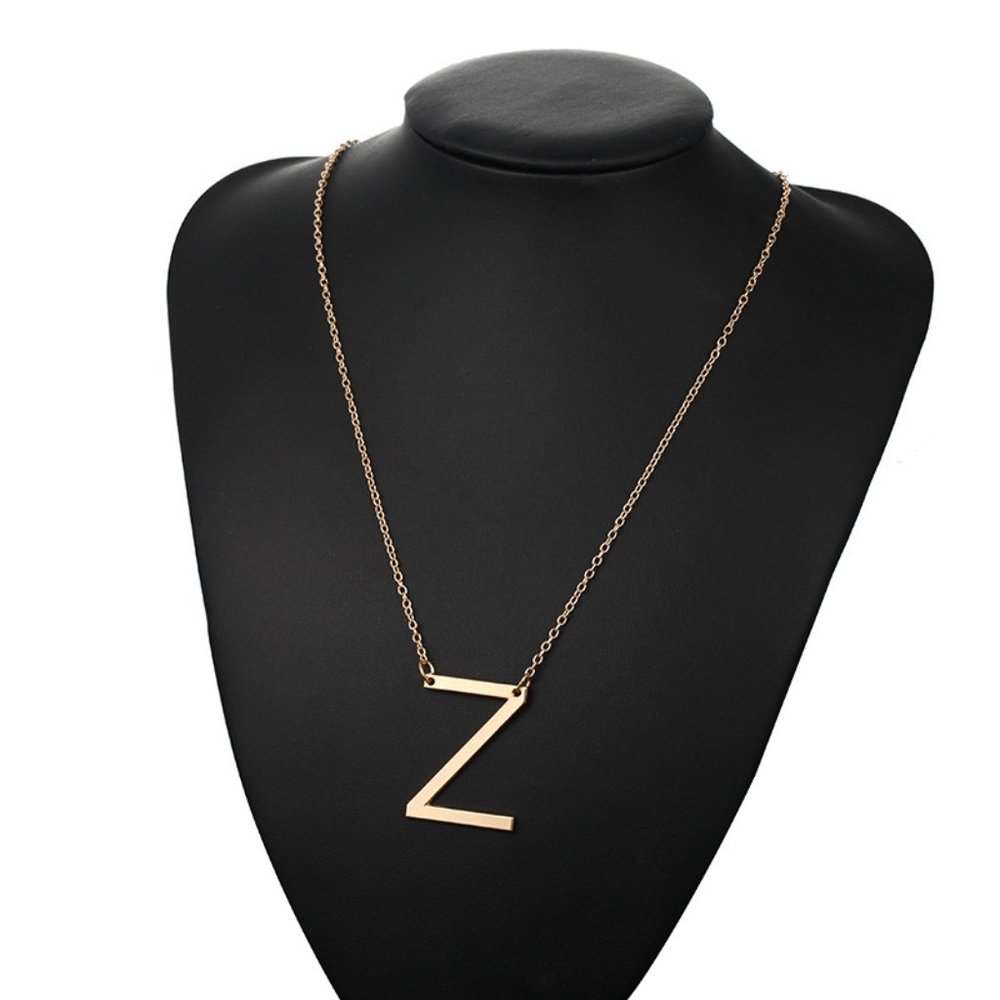 Letter V - Letter Pendant Fashion Necklace - Picture 5 of 11